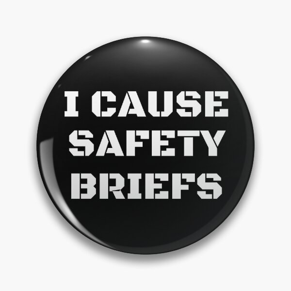 Item preview, Vintage I Cause Safety Brief White Bold Typography  designed and sold by garniturex.