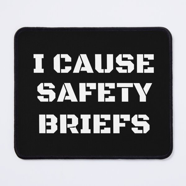 Item preview, Vintage I Cause Safety Brief White Bold Typography  designed and sold by garniturex.