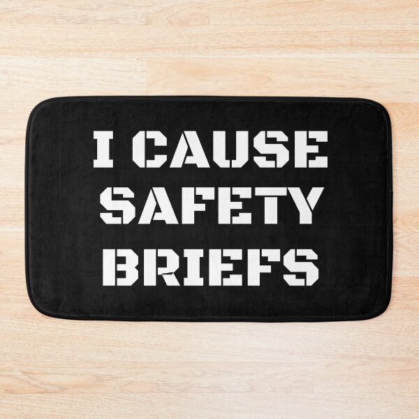 Item preview, Vintage I Cause Safety Brief White Bold Typography  designed and sold by garniturex.