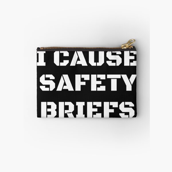 Item preview, Vintage I Cause Safety Brief White Bold Typography  designed and sold by garniturex.