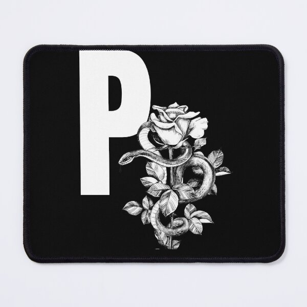 Item preview, P Botanical Monogram. Peony snake floral letter designed and sold by Emotionsy.