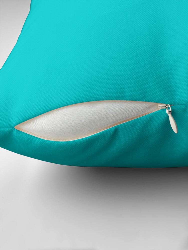 Thumbnail 2 of 4, Pillow, PLAIN SOLID DARK TURQUOISE-100 TURQUOISE AND AQUA BLUE SHADES ON OZCUSHIONS ON ALL PRODUCTS designed and sold by ozcushions.