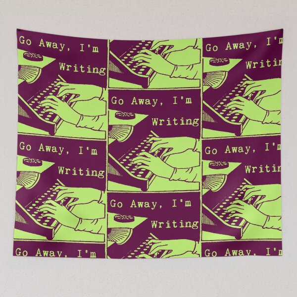 Item preview, Go Away, I'm Writing (Plum/Lime) designed and sold by LittleVixen.