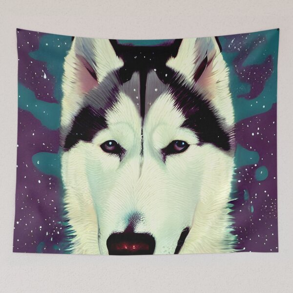 Aperçu de l'œuvre portrait de chien anime husky #4 créée et vendue par supeart.