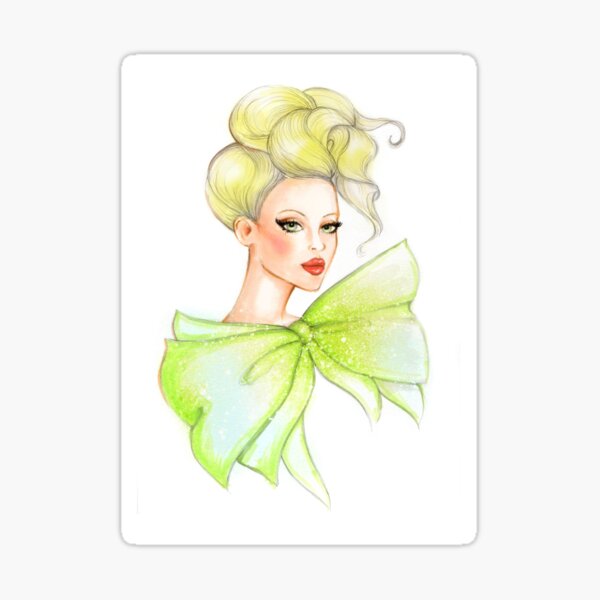 Fashion girl drawing Sticker