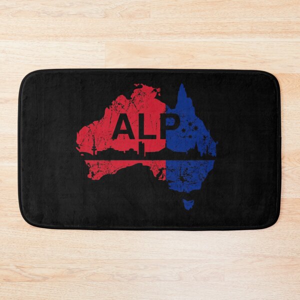 Item preview, ALP, Australian Labor Party with Canberra Skyline in black designed and sold by Manoroma.