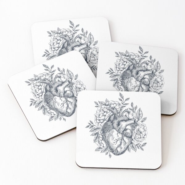 Item preview, Anatomy Heart With Flowers designed and sold by selmaal.
