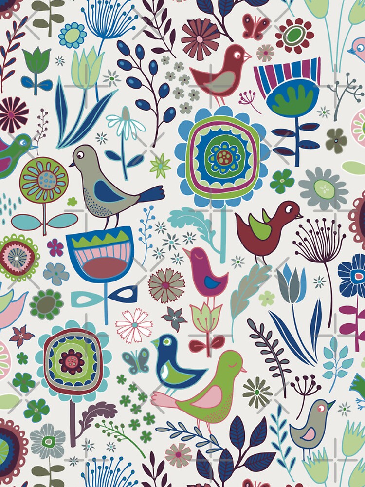 Thumbnail 4 of 4, iPhone Case, Birds and Blooms - Iznik - Pretty Floral Bird Pattern by Cecca Designs designed and sold by Cecca-Designs.