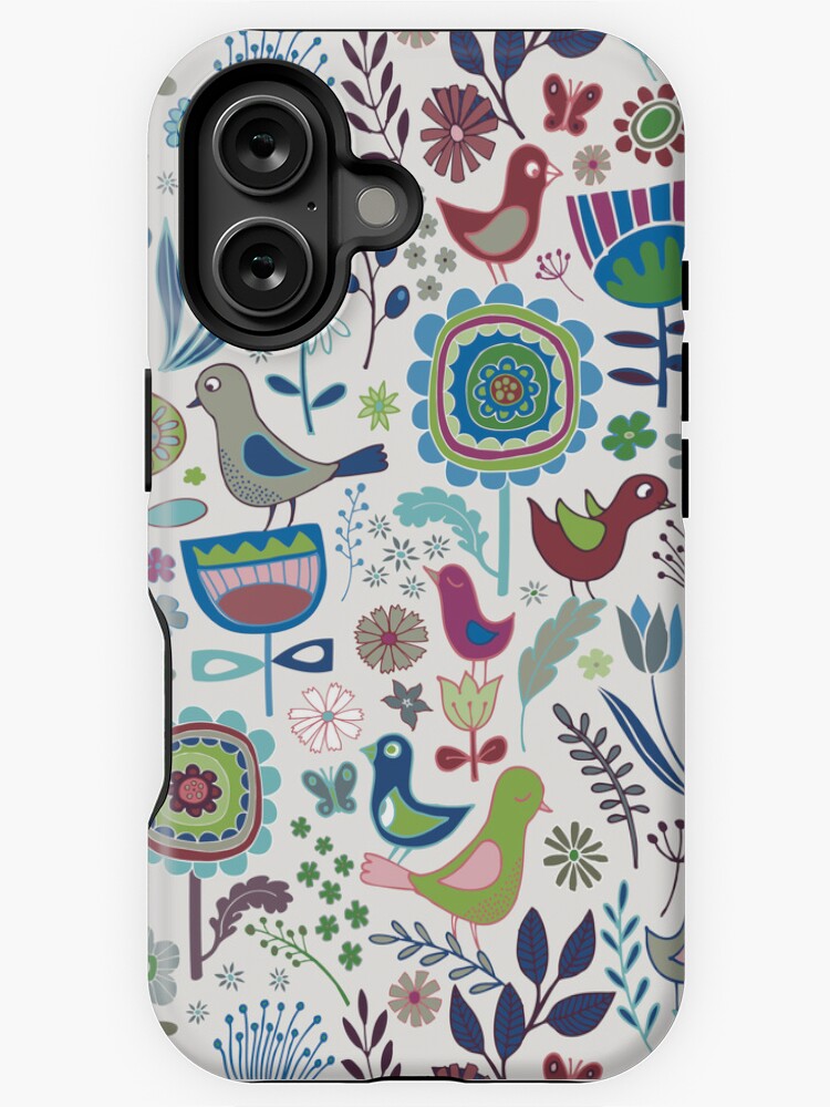 Thumbnail 1 of 4, iPhone Case, Birds and Blooms - Iznik - Pretty Floral Bird Pattern by Cecca Designs designed and sold by Cecca-Designs.