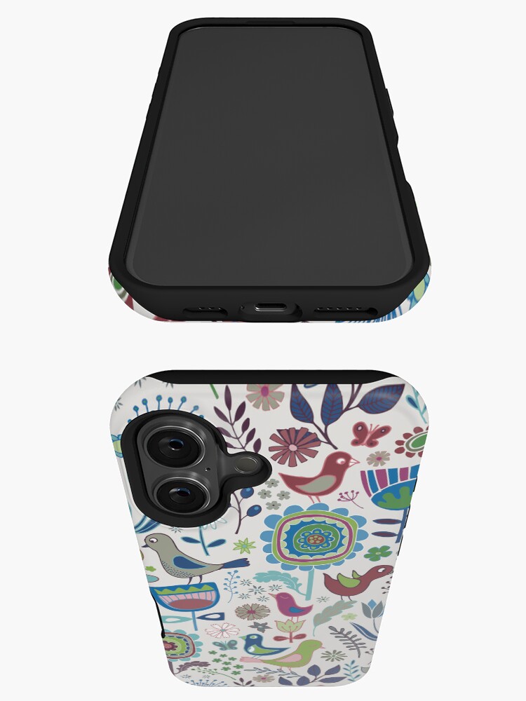 Thumbnail 3 of 4, iPhone Case, Birds and Blooms - Iznik - Pretty Floral Bird Pattern by Cecca Designs designed and sold by Cecca-Designs.