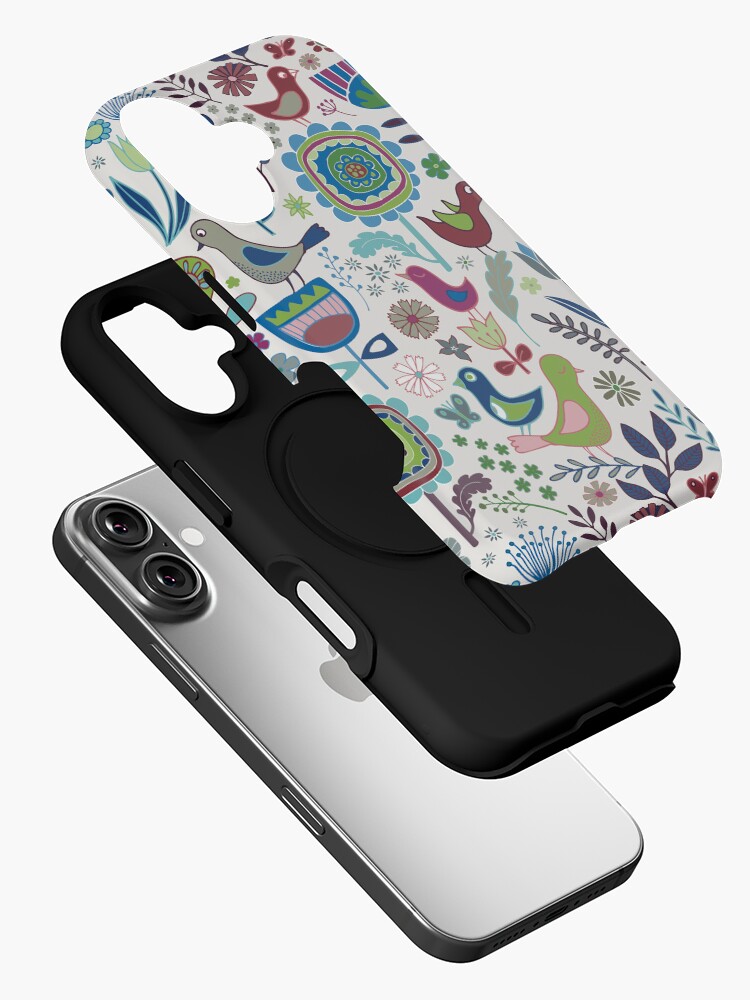 Thumbnail 2 of 4, iPhone Case, Birds and Blooms - Iznik - Pretty Floral Bird Pattern by Cecca Designs designed and sold by Cecca-Designs.