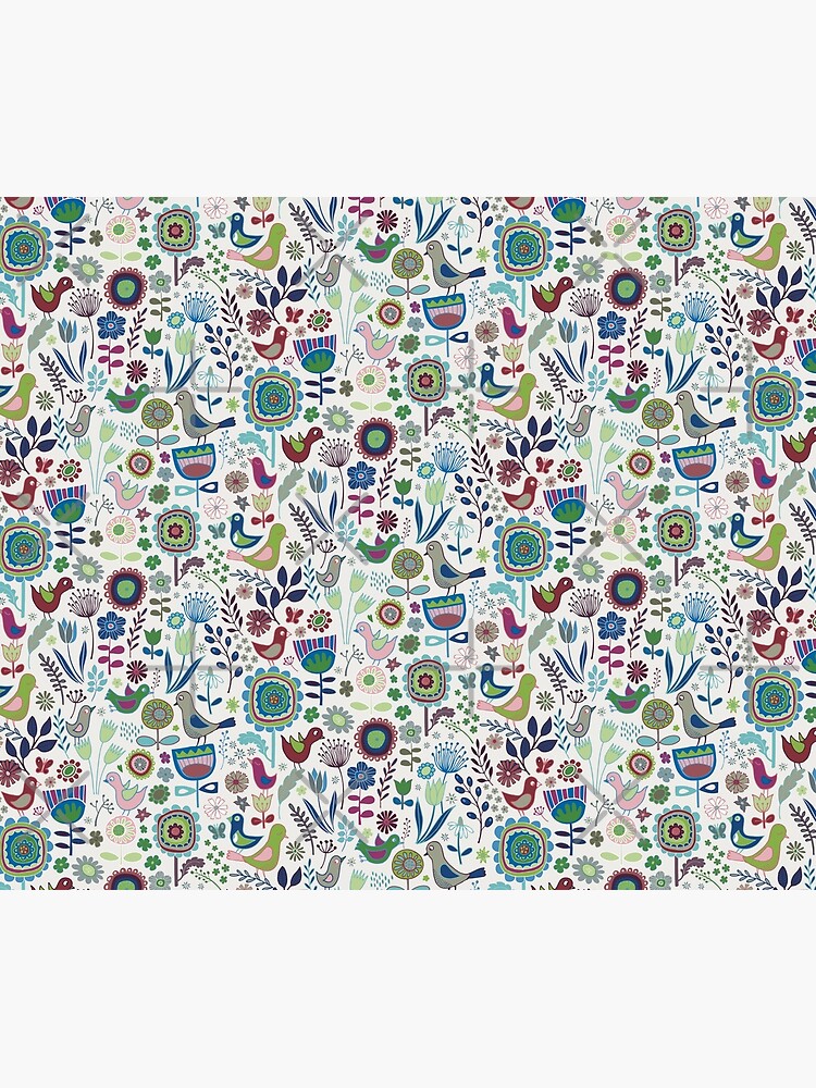 Thumbnail 6 of 6, Throw Blanket, Birds and Blooms - Iznik - Pretty Floral Bird Pattern by Cecca Designs designed and sold by Cecca-Designs.