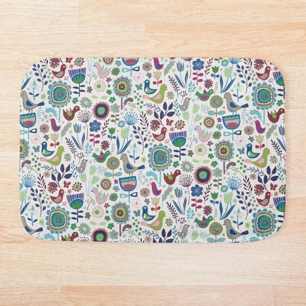 Aperçu de l'œuvre Oiseaux et fleurs - Iznik - Joli motif floral d'oiseaux par Cecca Designs créée et vendue par Cecca-Designs.
