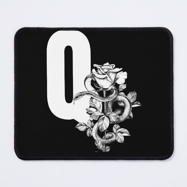 Item preview, Q Botanical Monogram. Peony snake floral letter designed and sold by Emotionsy.