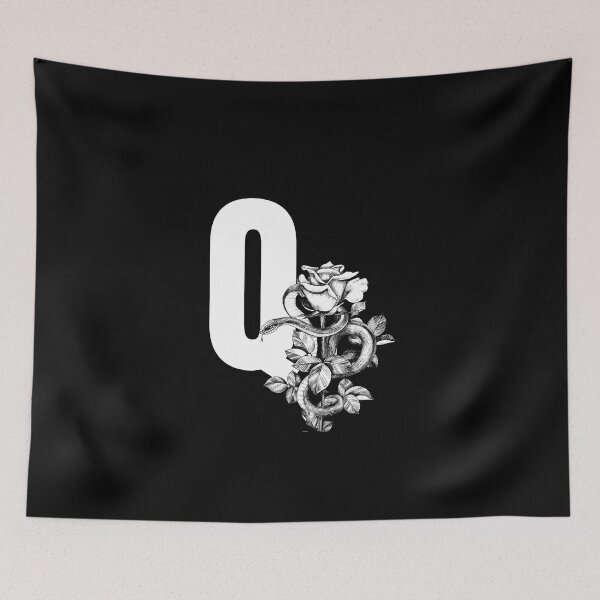 Item preview, Q Botanical Monogram. Peony snake floral letter designed and sold by Emotionsy.