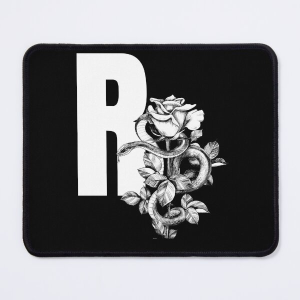 Item preview, R Botanical Monogram. Peony snake floral letter designed and sold by Emotionsy.
