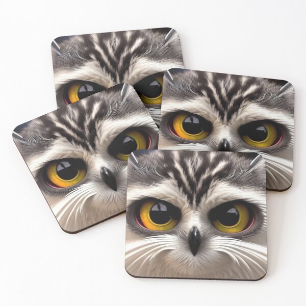 Item preview, Angry Grumpy Face Hybrid Grey Fluffy Cat Owl designed and sold by Cawaiico.