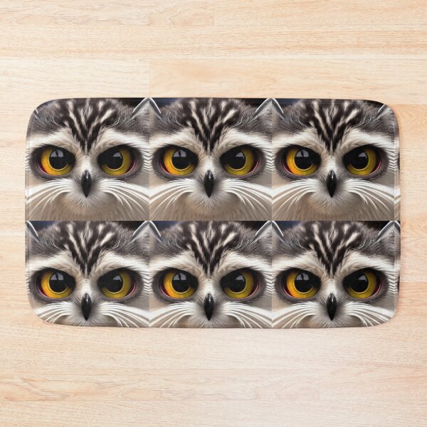 Item preview, Angry Grumpy Face Hybrid Grey Fluffy Cat Owl designed and sold by Cawaiico.