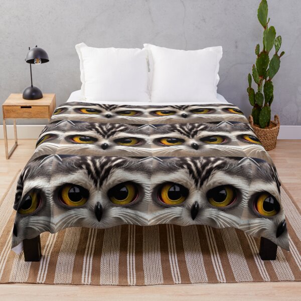 Item preview, Angry Grumpy Face Hybrid Grey Fluffy Cat Owl designed and sold by Cawaiico.