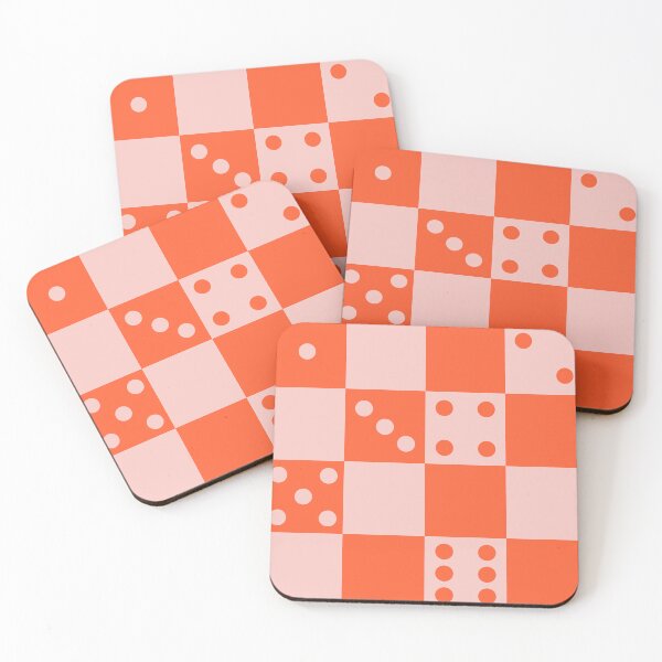 Item preview, Checkered Dice Pattern (Creamy Pink and Sweet Orange Color Palette) by tartagain designed and sold by tartagain.