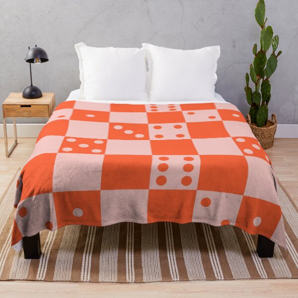 Item preview, Checkered Dice Pattern (Creamy Pink and Sweet Orange Color Palette) by tartagain designed and sold by tartagain.