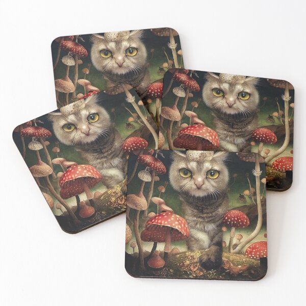 Item preview, Cat in the forest of fly agarics designed and sold by GorinART.