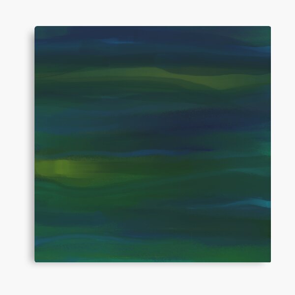 Blue Green Peacock Oil Abstract Canvas Print