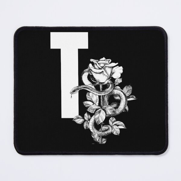 Item preview, T Botanical Monogram. Peony snake floral letter designed and sold by Emotionsy.