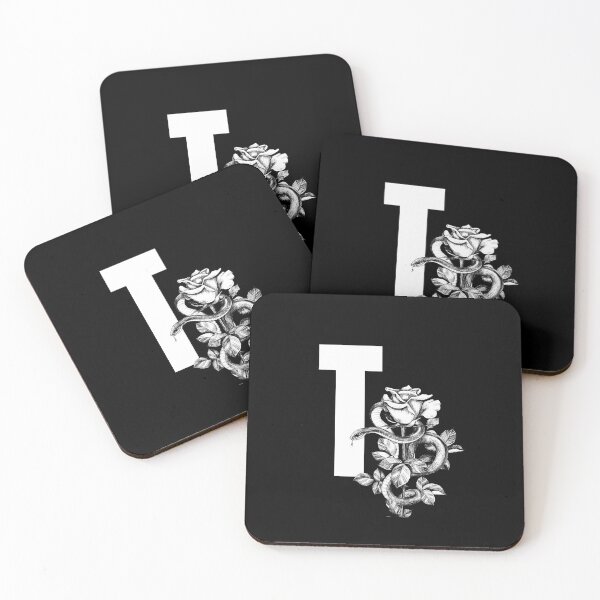 Item preview, T Botanical Monogram. Peony snake floral letter designed and sold by Emotionsy.