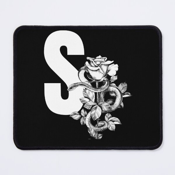 Item preview, S Botanical Monogram. Peony snake floral letter designed and sold by Emotionsy.