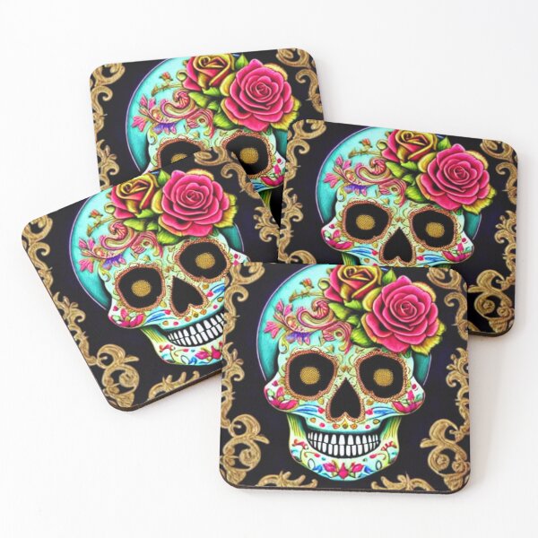 Item preview, Sugar skull, Santa Muerte,Victorian Ghotic Floral Skull, skull with floral designed and sold by ValleyDream.