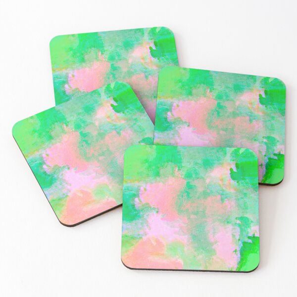 Item preview, Salmon Pink and Green Brushstrokes of Paint Pattern - Modern Art designed and sold by theprintedclub.