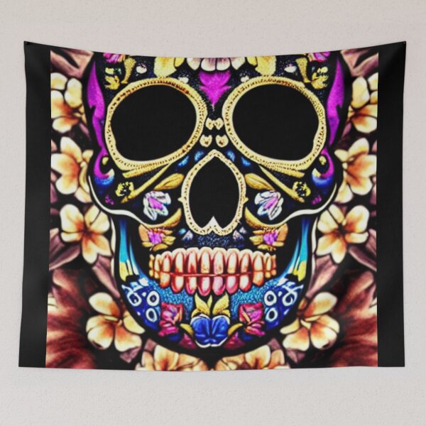 Item preview, Sugar skull, Santa Muerte,Victorian Ghotic Floral Skull, skull with floral designed and sold by ValleyDream.