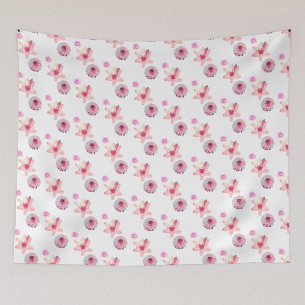Item preview, Tryptic of pink flowers Art Print designed and sold by CrystalsArtPaws.
