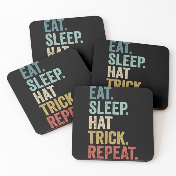 Item preview, Eat Sleep Hat Trick Repeat Soccer Ice Hockey designed and sold by PandaPope.