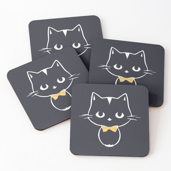 Item preview, Cute Kawaii Kitten with bow tie on dark designed and sold by pixelspantry.