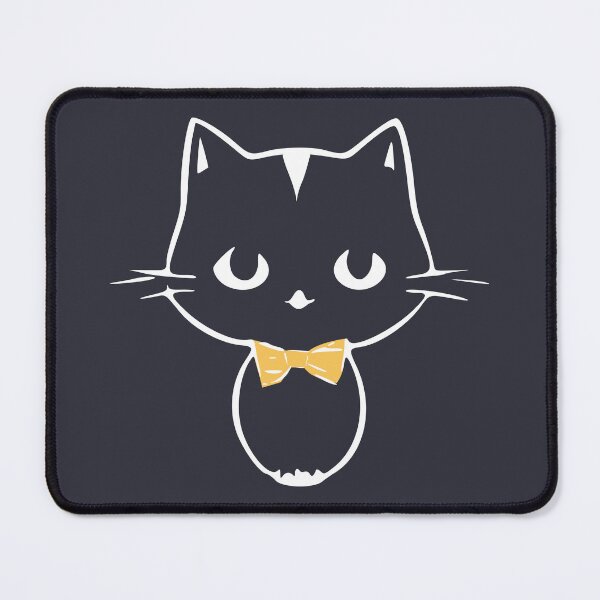 Item preview, Cute Kawaii Kitten with bow tie on dark designed and sold by pixelspantry.