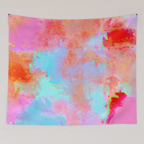 Item preview, Orange ,Pink and Blue Brushstrokes of Paint Pattern - Modern Art designed and sold by theprintedclub.