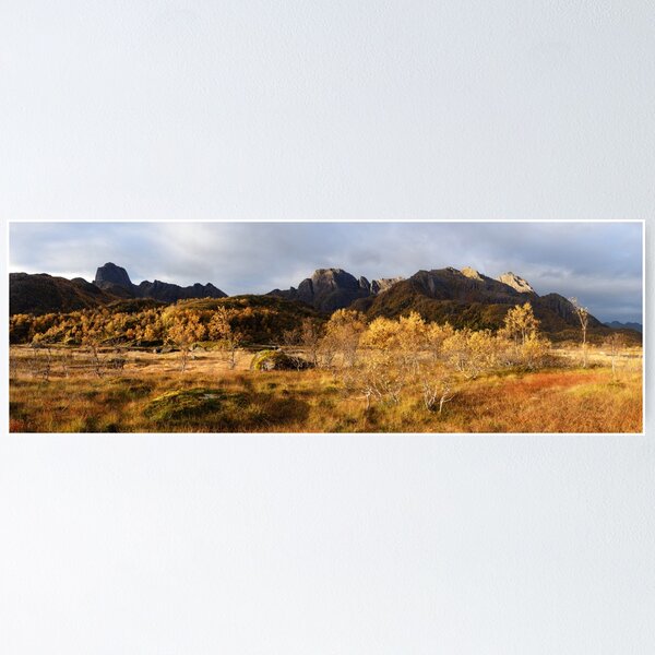 Item preview, Langøya Island Reka Mountain Autumn Vesteralen Norway designed and sold by panoverse.