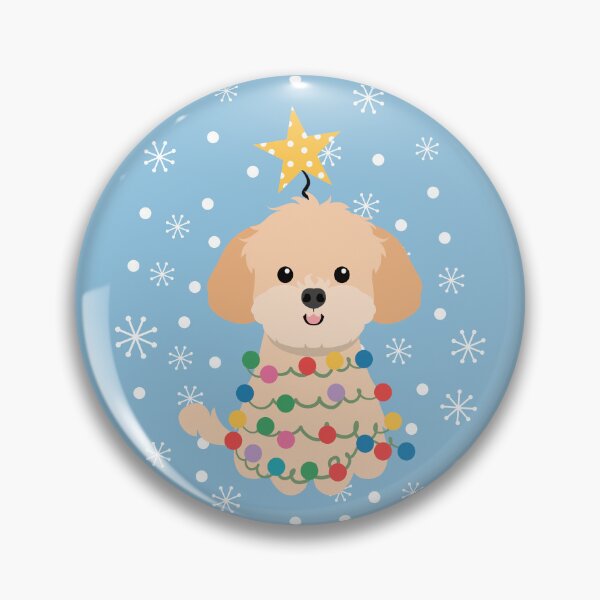 Item preview, Apricot Shih Poo Shihpoo Shih Tzu Poodle Mix Christmas Tree  designed and sold by Lulupainting.
