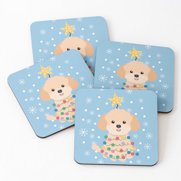 Item preview, Apricot Shih Poo Shihpoo Shih Tzu Poodle Mix Christmas Tree  designed and sold by Lulupainting.