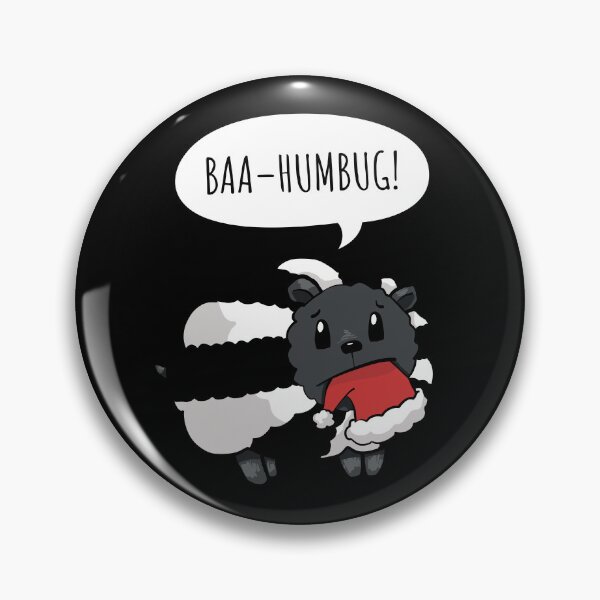 Item preview, Black and White Sheep saying Baa Humbug (On Black) designed and sold by STUDIO-72.
