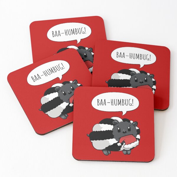 Item preview, Black and White Sheep saying Baa Humbug (On Red) designed and sold by STUDIO-72.
