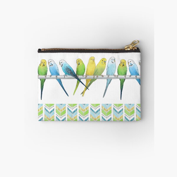 Item preview, Rows of Budgies pet birds sitting on a perch a on white background designed and sold by HazelFisher.