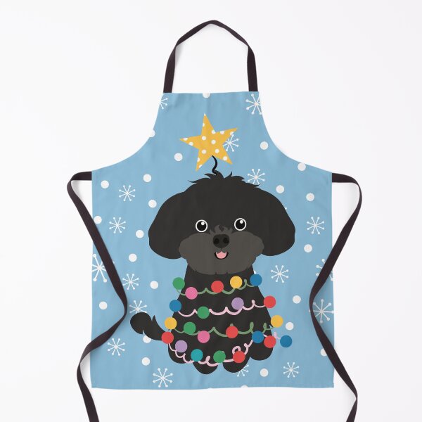 Item preview, Black Shih Poo Shihpoo Shih Tzu Poodle Mix Christmas Tree  designed and sold by Lulupainting.