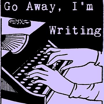 Artwork thumbnail, Go Away, I'm Writing (Black/Lilac) by LittleVixen