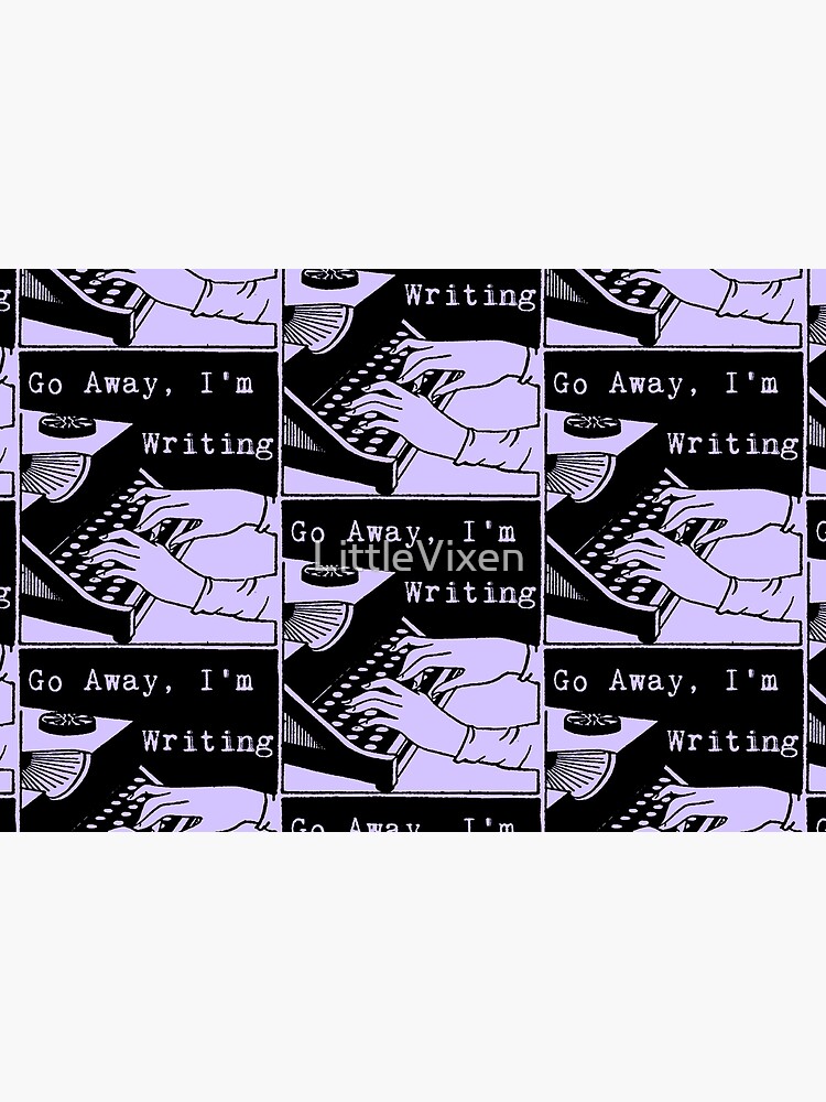 Thumbnail 3 of 3, Journal, Go Away, I'm Writing (Black/Lilac) designed and sold by LittleVixen.