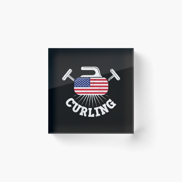Item preview, American Flag USA Team Curling Stone Broom Winter Sports designed and sold by rifatart.
