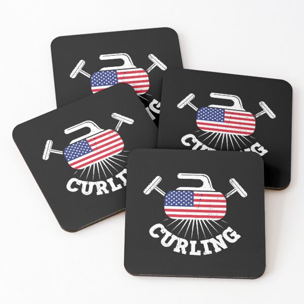 Item preview, American Flag USA Team Curling Stone Broom Winter Sports designed and sold by rifatart.