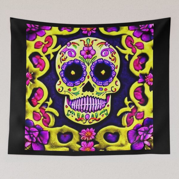 Item preview, Sugar skull, Santa Muerte,Victorian Ghotic Floral Skull, skull with floral designed and sold by ValleyDream.